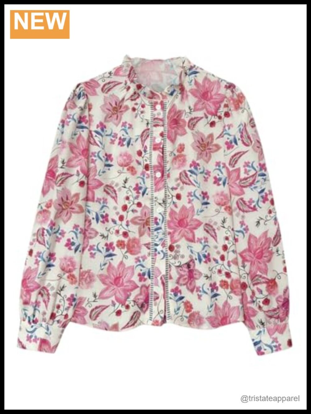 Women's Floral Button Down Shirt - Lightweight Long Sleeve Casual Vacation